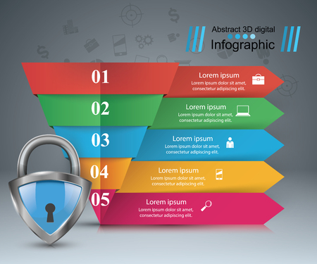 Key, lock icon. Business infographic Vector eps 10のイラスト素材
