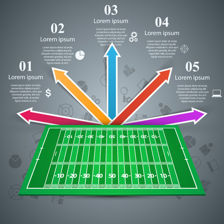 American football. Gren field. Business infographic Vector eps 10のイラスト素材