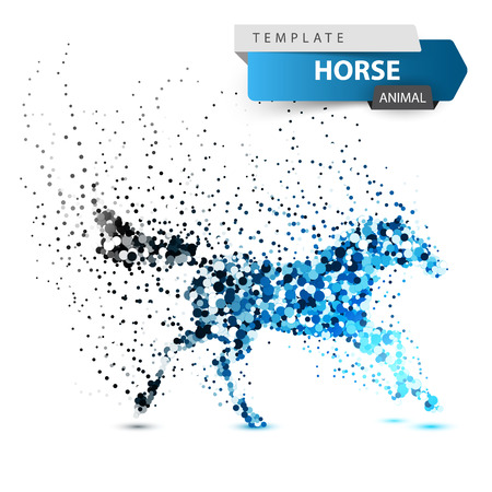 Beautiful horse - abstract dot illustration.のイラスト素材