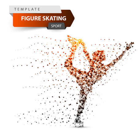Figure scating - sun triangle illustration.のイラスト素材