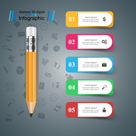 Pencil, education icon. Business infographic Vector eps 10のイラスト素材