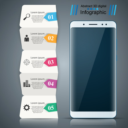 Digital gadget, smartphone- business infographic. Vector eps 10のイラスト素材