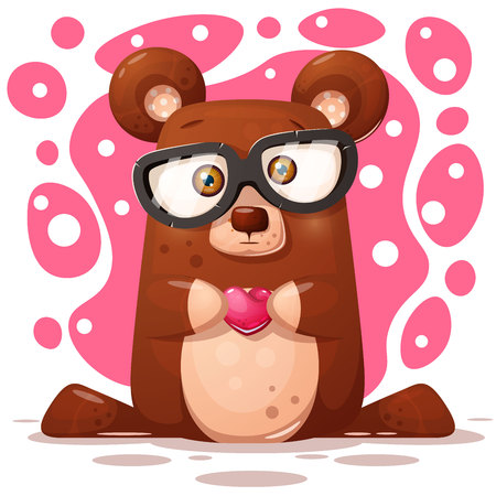 Cute, funny bear illustration. Animal character Vector eps 10のイラスト素材