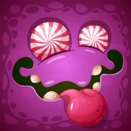 Funny, cute crazy pumpkin character. Halloween illustration. For printing on T-shirts. Vector eps 10のイラスト素材