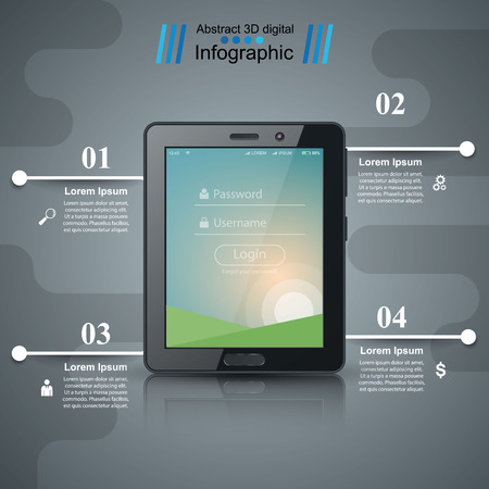 Business infographic. Digital tablet icon. Vector eps 10のイラスト素材