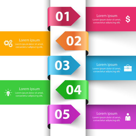 3D infographic design template and marketing icons.のイラスト素材