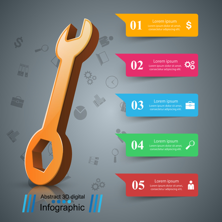 Wrench, screwdriver, repair icon Business infographic Vector eps 10のイラスト素材
