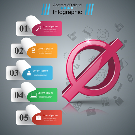 Stop, no 3d realistic icon. Business infographic. Vector eps 10のイラスト素材