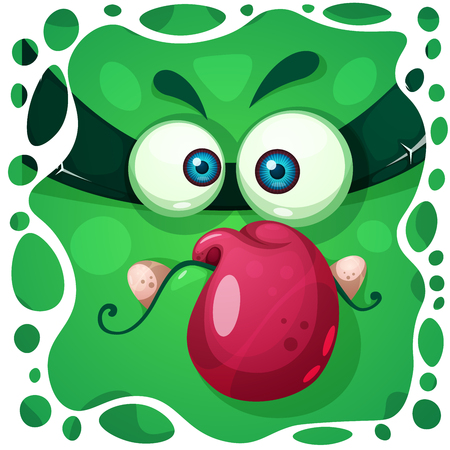 Funny, cute crazy pumpkin character. Halloween illustration. For printing on T-shirts. Vector eps 10のイラスト素材