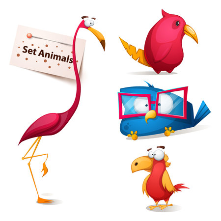 Set - cute, funny cartoon characters. Vector eps 10のイラスト素材