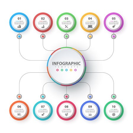 Business infographic. Paper origami template. Vector eps 10のイラスト素材