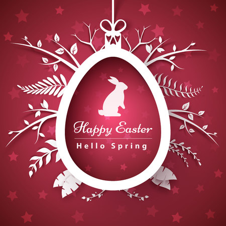 Happy easter - paper origami style. Vector eps 10のイラスト素材