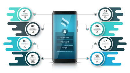 Smartfone business infographic. Business graphic. Vector eps 10のイラスト素材