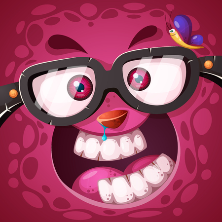 Funny, cute crazy pumpkin character. Halloween illustration. For printing on T-shirts. Vector eps 10のイラスト素材