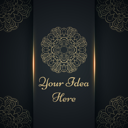 Mandala, mehendi - gold ethnic template.のイラスト素材