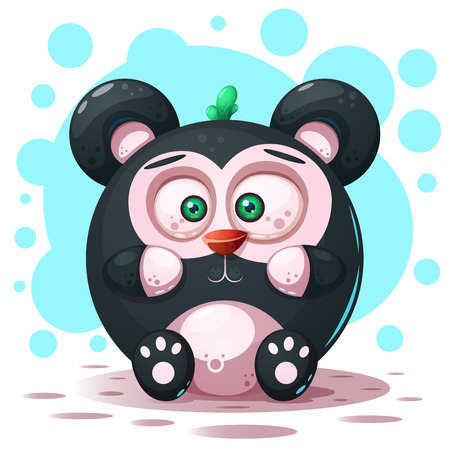 Cute, funny - cartoon panda character.のイラスト素材