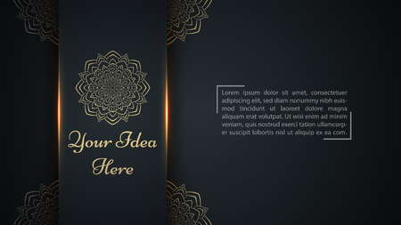 Mandala, mehendi - gold ethnic template.のイラスト素材