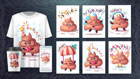 Set cartoon animals poster and merchandising.のイラスト素材