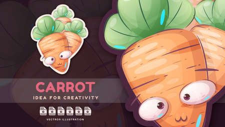 Cartoon character cute fresh carrot.のイラスト素材