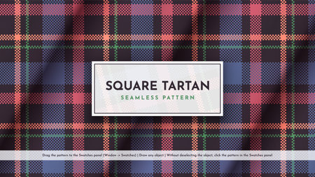 Seamless Square Tartan Pattern. Traditional Scottish Texture. Fashionable Fabric. Textile Backgroundのイラスト素材