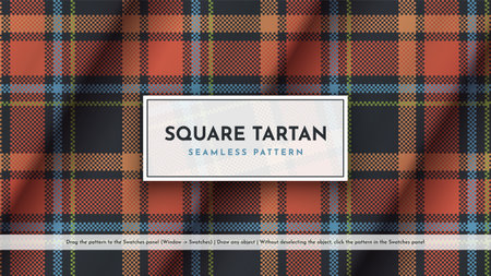 Seamless Square Tartan Pattern. Traditional Scottish Texture. Fashionable Fabric. Textile Backgroundのイラスト素材