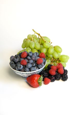 Mixed fruti on a white backgroundの写真素材