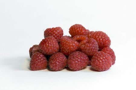 Ripe red raspberriesの写真素材