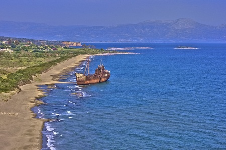 Ship Wreck at Gythion in Greeceの写真素材
