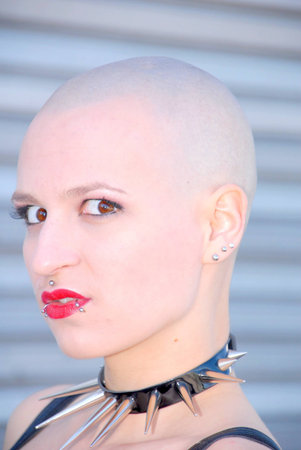 Fetish model in portraitの写真素材