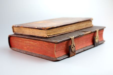 Antique book on whiteの写真素材