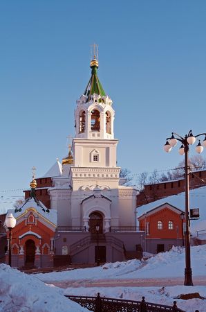 Front of Church in honour of Ioann's Predtecha birth on bottom town, Nizniy Novgorodの写真素材