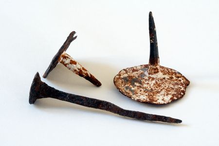 Immemorial nails from old buildingsの写真素材