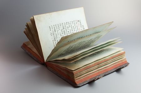 Antique book on grayの写真素材