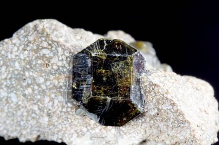 Crystal of wiluite on blackの写真素材