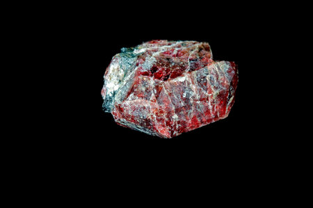 Crystals of eudialyte on black