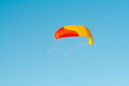 Red and yellow power kiteの写真素材