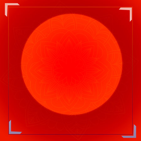 Modern Red Circle With Frame & Pattern Background Template Design-For Social Media, Banner, Poster,...