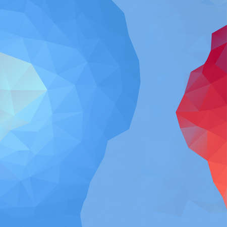 Blue & Red Triangular Design On Geometric Polygonal Background Vector Illustrationのイラスト素材