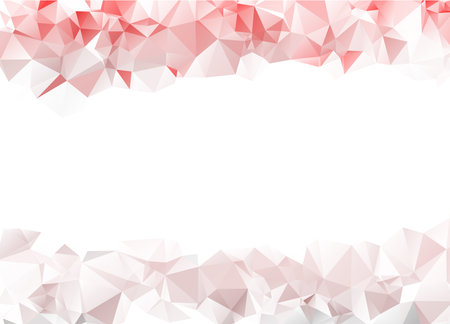 Red & Grey Crystals Triangles On Upper & Lower Side Abstract Low Poly Polygonal Background Vector...