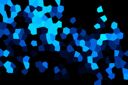 Abstract Blue Neon Glowing Mosaic Tiles Material Texture Wallpaper Backgroundの写真素材