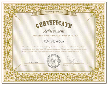 Vector illustration of detailed gold cerificateのイラスト素材