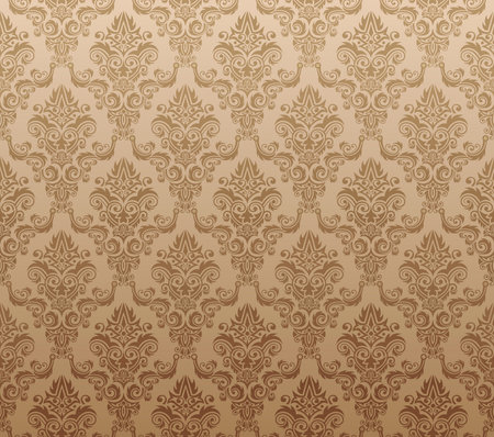 Vector illustration of brown seamless wallpaper patternのイラスト素材