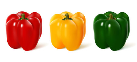  illustration of colored paprika (pepper)のイラスト素材