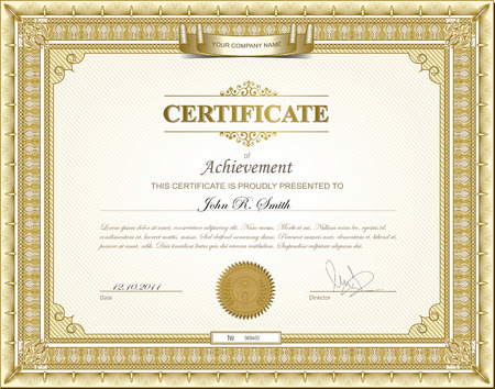 Vector illustration of gold detailed certificateのイラスト素材