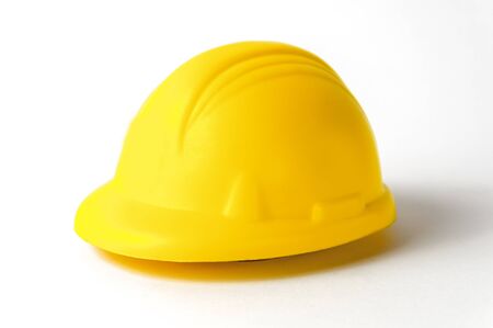 Hard Plastic Construction Helmet Isolated On White Backgroundの写真素材