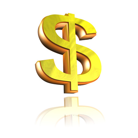 The dollar sign isolated on white backgroundの写真素材