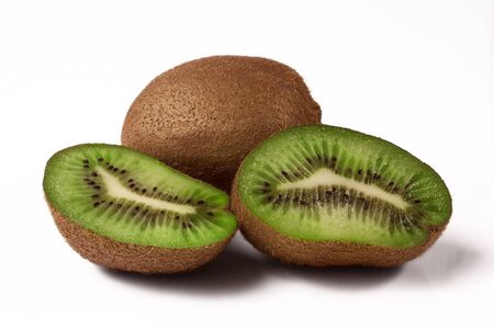 Kiwi fruit isolated on white backgroundの写真素材