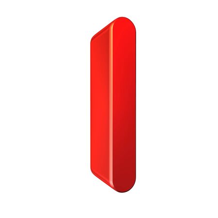 Red 3d letter I isolated white background.の写真素材