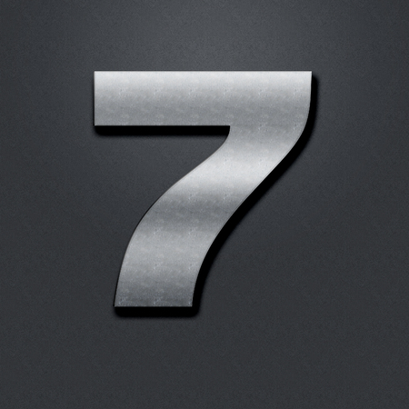 Shabby metal numbers. Old metal figure is sevenの写真素材