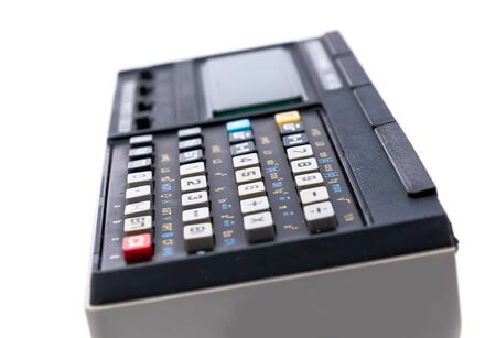 Old calculator on white background. Old calculatorの写真素材
